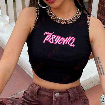 knitted round neck tank tops